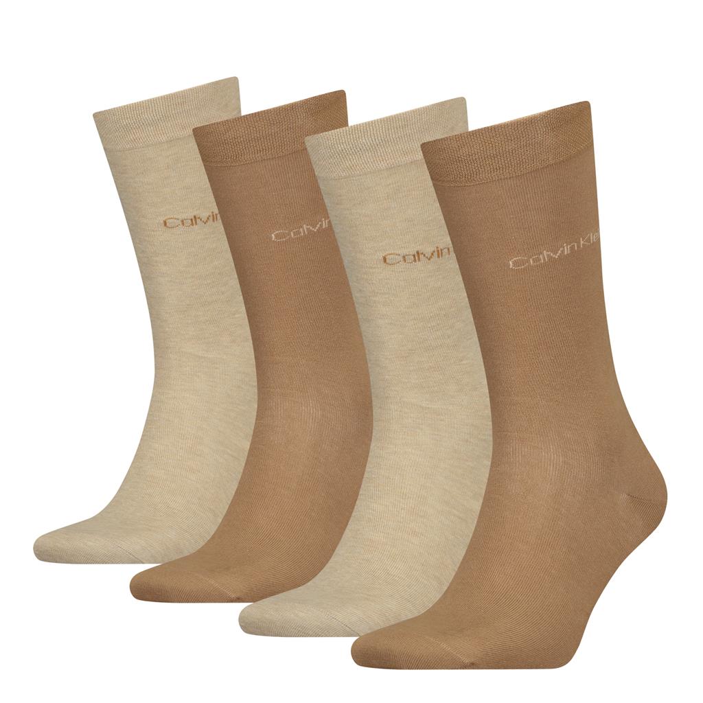 Calvin Klein 4 Pack Crew Socks Gift Set - Caramel Combo