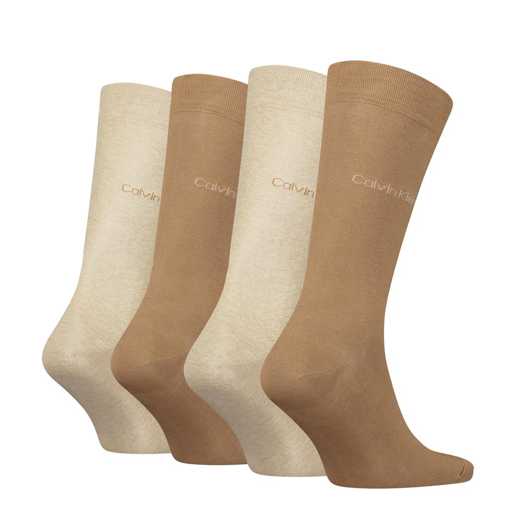 Calvin Klein 4 Pack Crew Socks Gift Set - Caramel Combo