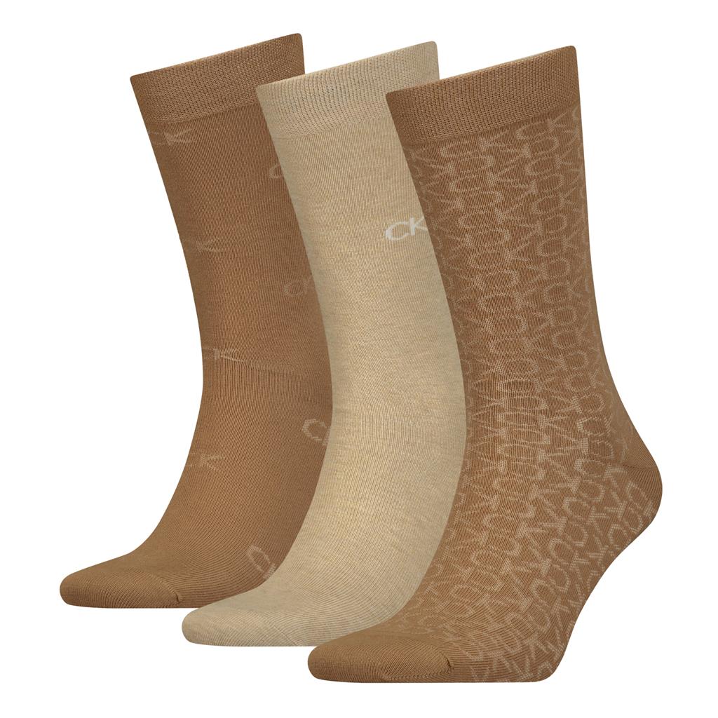 Calvin Klein Box of 3 Pairs Of Socks With Logo - Caramel - Gift Pack