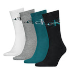 Calvin Klein 4 Pack Logo-Print Ribbed Crew Socks Gift Set - Atlantic Deep Combo