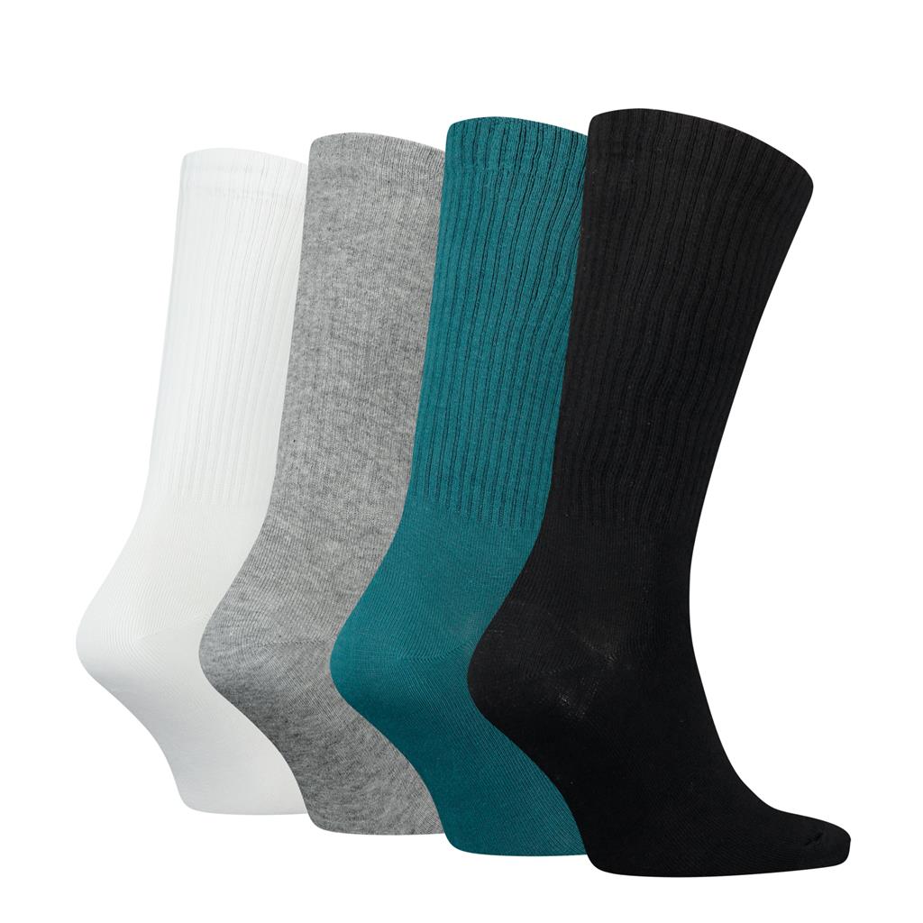 Calvin Klein 4 Pack Logo-Print Ribbed Crew Socks Gift Set - Atlantic Deep Combo