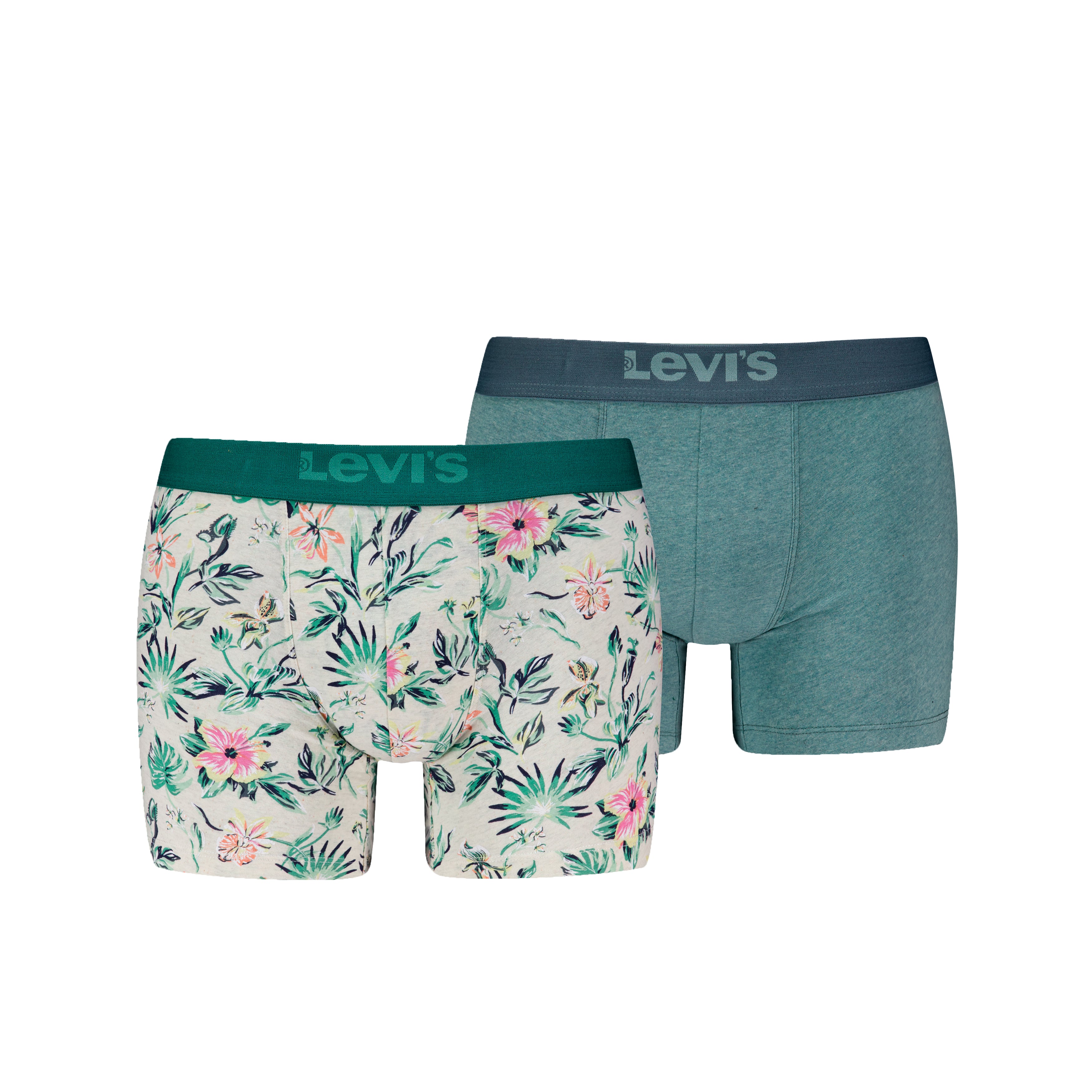 Levi's 2 pack Flower AOP Boxer Briefs - Marshmellow/Green