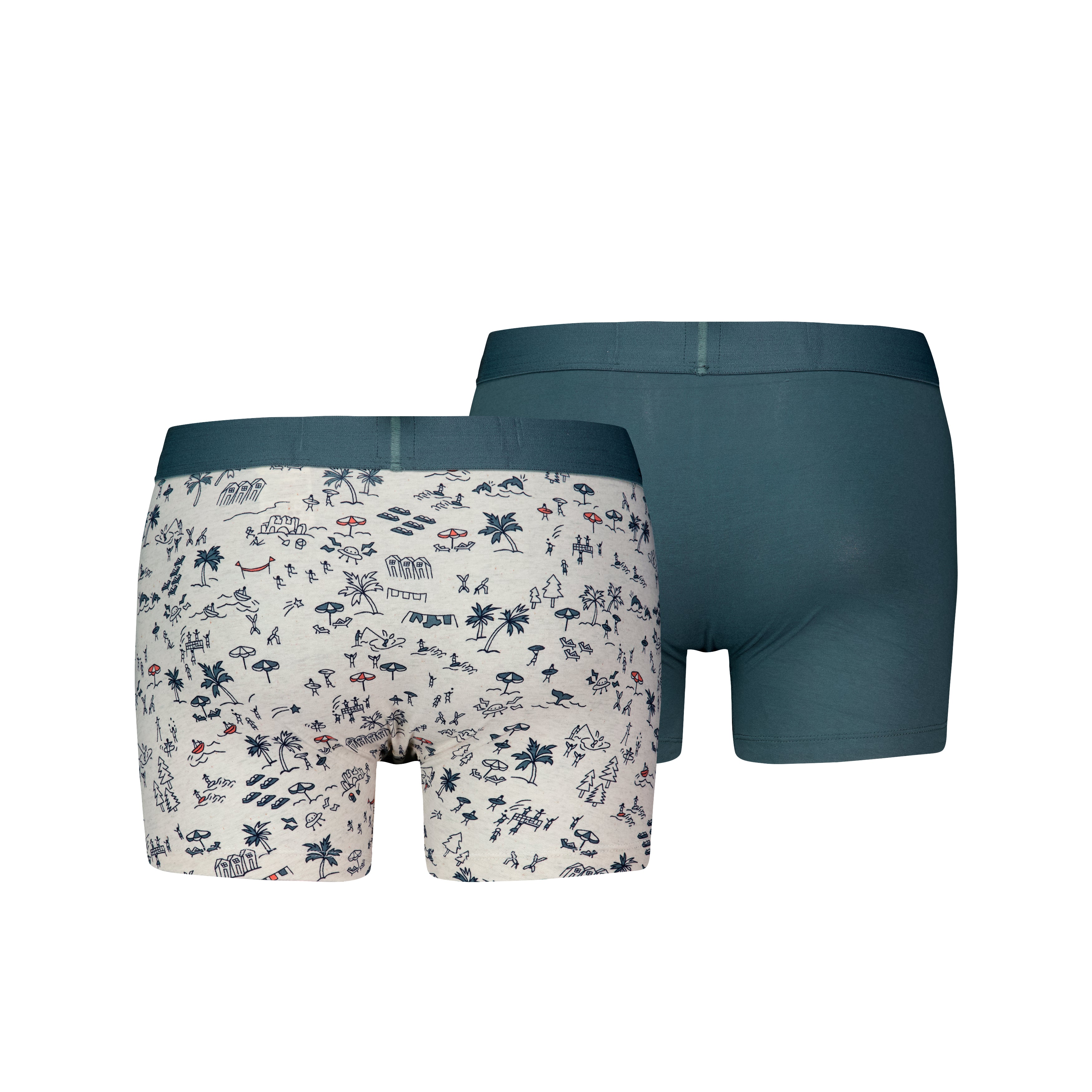 Levi's 2 pack Beach Go AOP Boxer Briefs - Marshmellow / Blue Slate