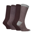 Calvin Klein 4 Pack Logo Crew Socks Gift Set - Fudge / Grey