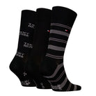 Tommy Hilfiger Men 3 Pack Gift Box Stripe Crew Socks - Black