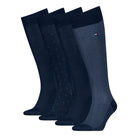 Tommy Hilfiger Men 4 Pack Tin Gift Box Kneehigh Socks - Navy