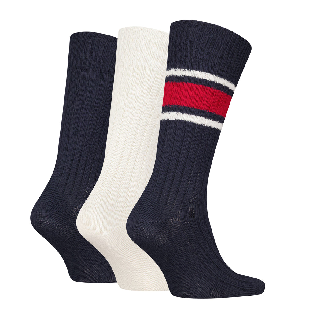 Tommy Hilfiger Men 3 Pack Gift Box Boot Socks - Navy/White