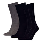 Calvin Klein 3 Pack Stripe Crew Socks Gift Box - Black/Grey Melange