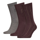 Calvin Klein 3 Pack Stripe Crew Socks Gift Box - Purple/Grey Melange