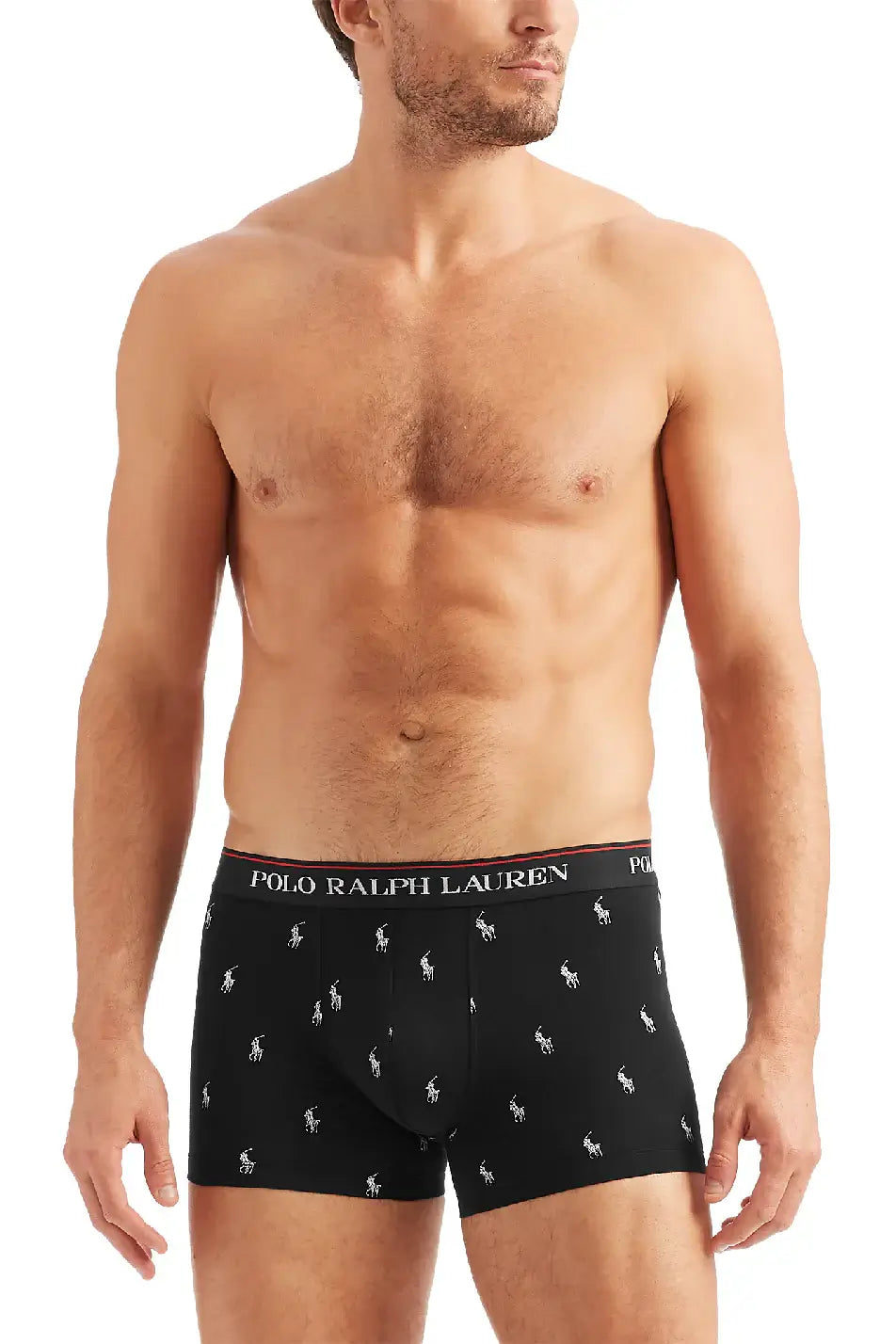 Polo Ralph Lauren Classic Cotton Stretch Boxer Trunks 3-Pack -Black/AOP/Stripes