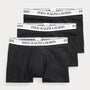 Polo Ralph Lauren 3 pack Boxer Trunks - Black with White Waistband