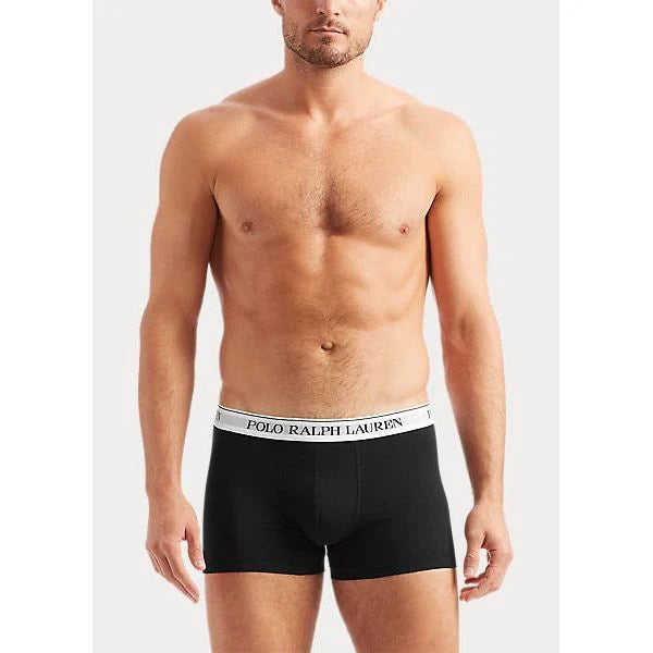 Polo Ralph Lauren 3 pack Boxer Trunks - Black with White Waistband