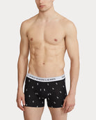 Polo Ralph Lauren Three-Pack Stretch Cotton Boxer Briefs - Black AOP/Charcoal Heather/White