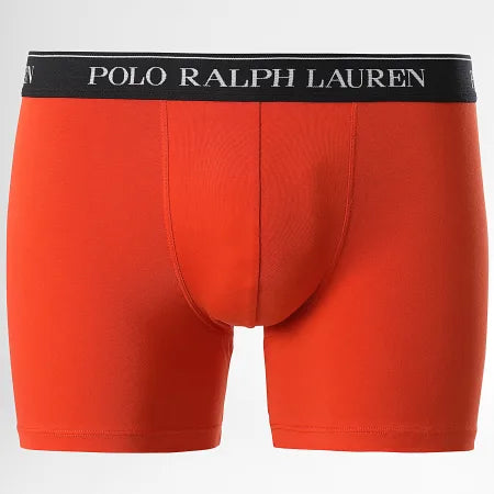 Polo Ralph Lauren Three-Pack Stretch Cotton Boxer Briefs - Orange / Green / Black