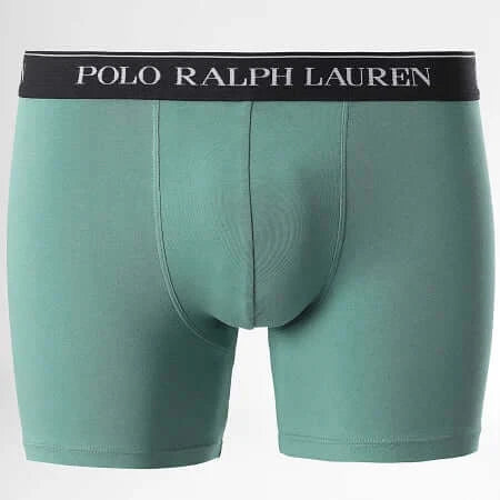 Polo Ralph Lauren Three-Pack Stretch Cotton Boxer Briefs - Orange / Green / Black