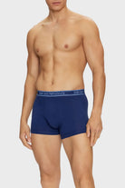 Emporio Armani 3 Pack Trunks Stretch Cotton - Blue / Navy / Print