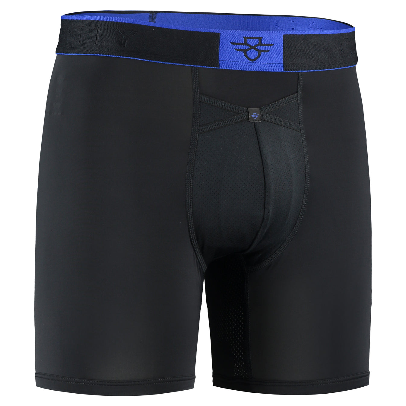 Crossfly Performance Men's 7" Boxer Briefs - Black/ Royal Blue