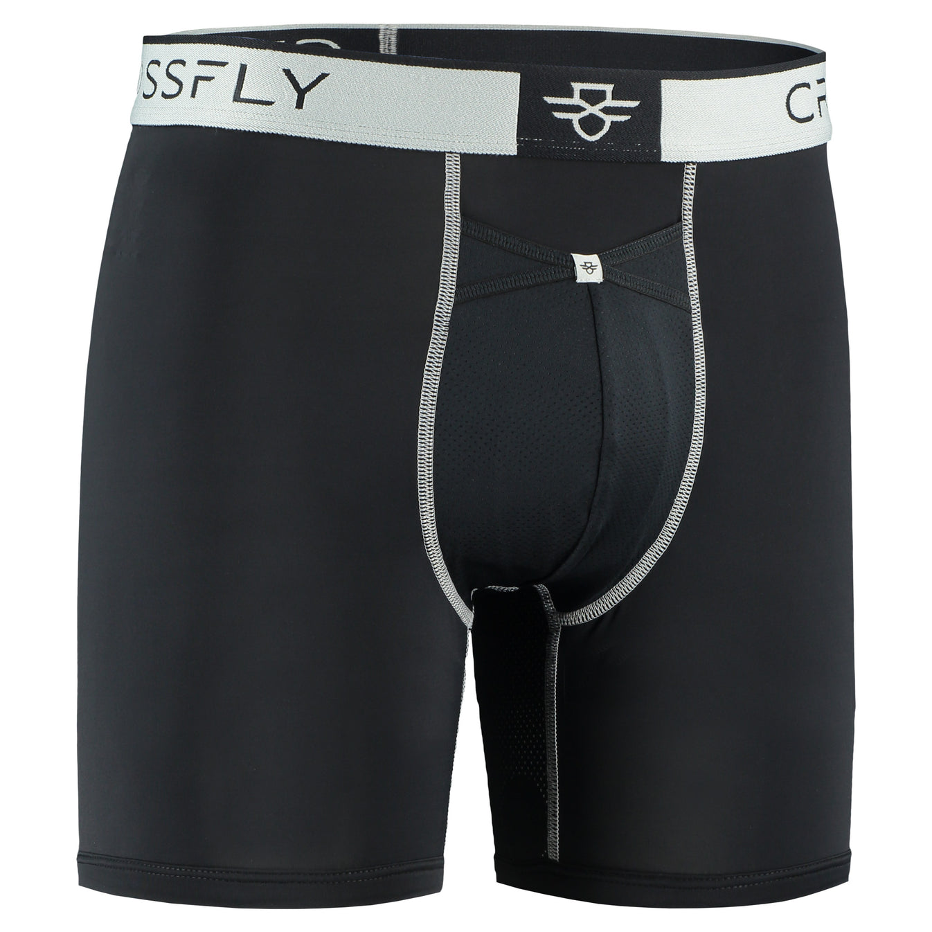 Crossfly Performance Men's 7" Boxer Briefs - Black/Silver