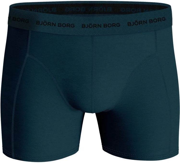 Bjorn Borg Cotton Stretch Boxer Trunks 3 Pack - Blue, Green, Print