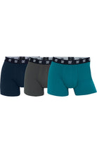 CR7 Men's 3 Pack Cotton Trunks - Blue and Green