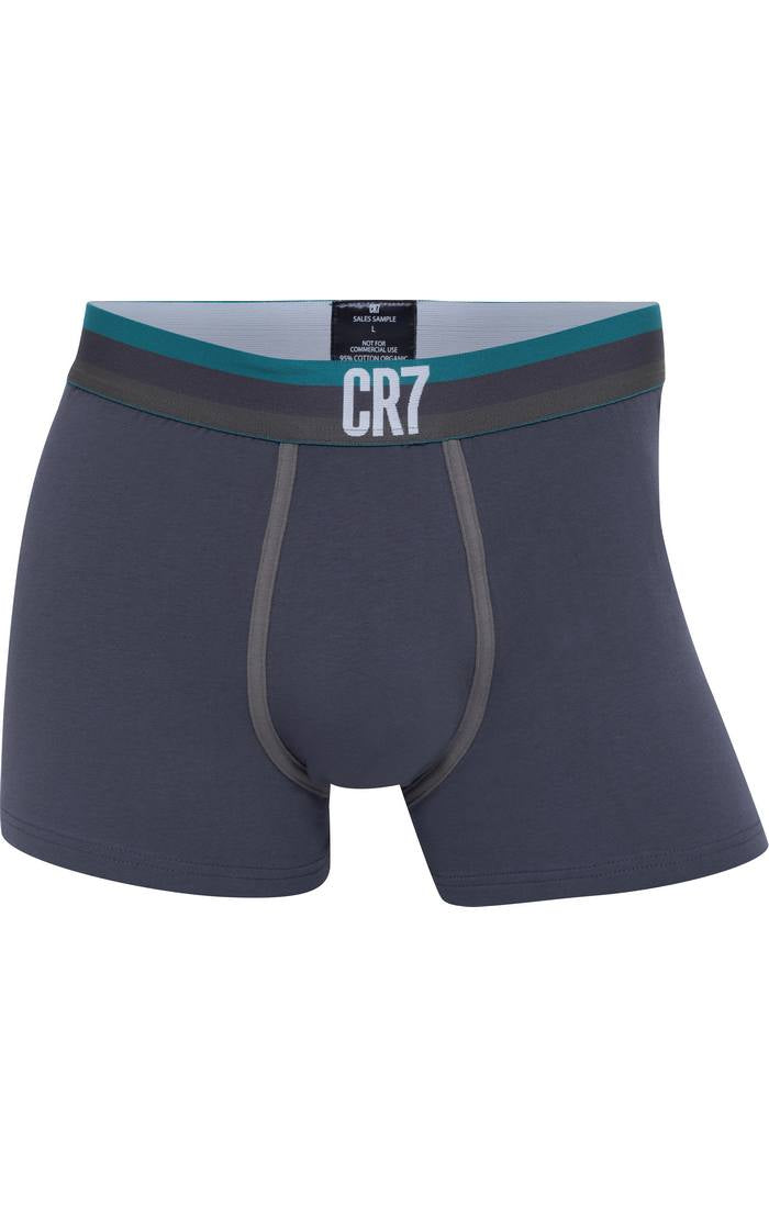 CR7 Men's 3 Pack Cotton Trunks - Blue and Grey