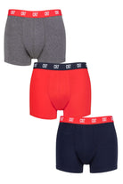 CR7 3-Pack Men's Cotton Fashion Trunk - Grey / Red /Navy