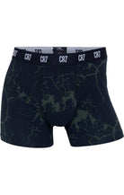 CR7 Men's 3 Pack Cotton Trunks - Black with Green Design