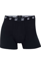 CR7 Men's 3 Pack Cotton Trunks - Black with Green Design