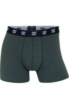 CR7 Men's 3 Pack Cotton Trunks - Black with Green Design