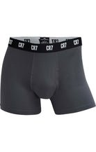 CR7 Men's 3 Pack Microfiber Performance Trunks - Blue with Grey