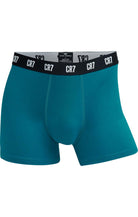 CR7 Men's 3 Pack Microfiber Performance Trunks - Blue with Grey