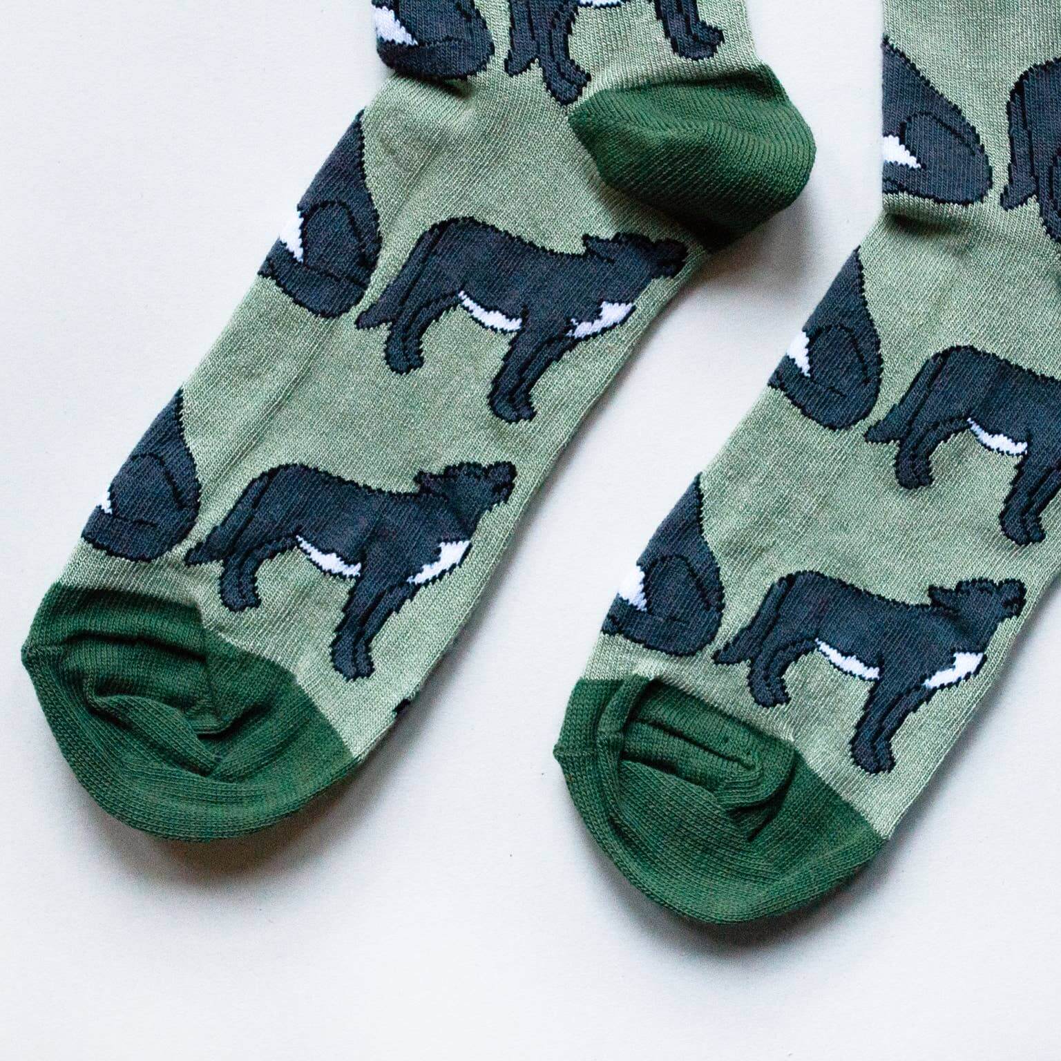 Bare Kind Socks - Save The Wolves Bamboo Socks | Light Green