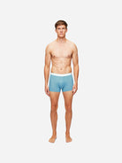 Derek Rose Men's Trunks - Blue Geometric Pima Cotton