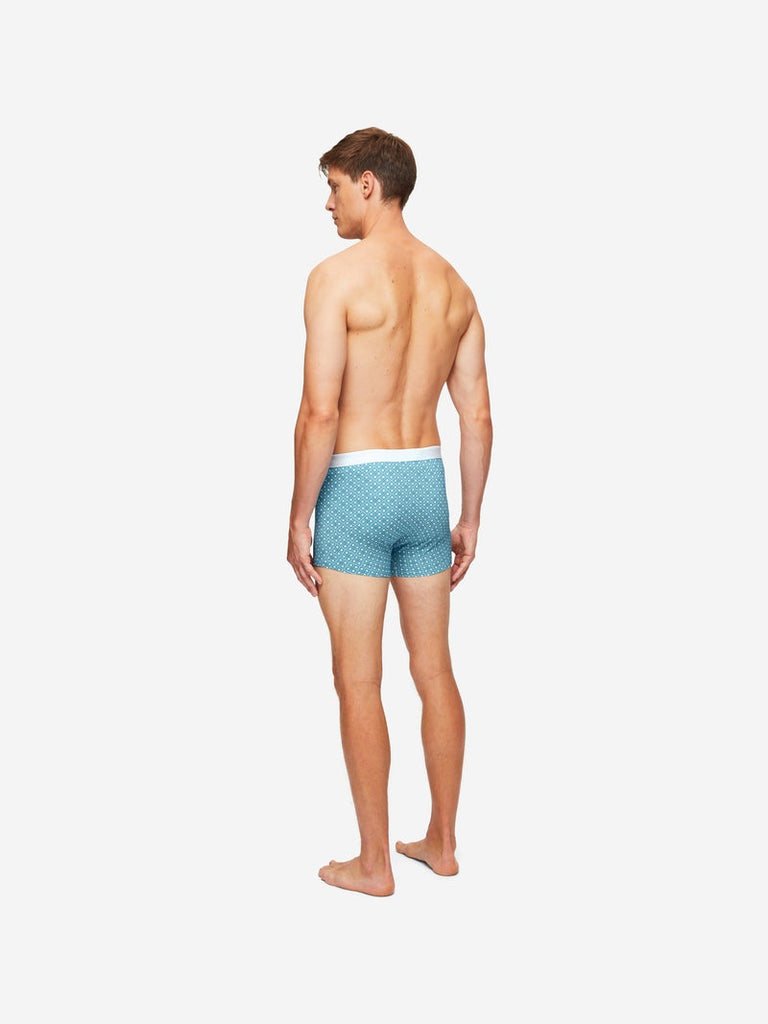 Derek Rose Men's Trunks - Blue Geometric Pima Cotton