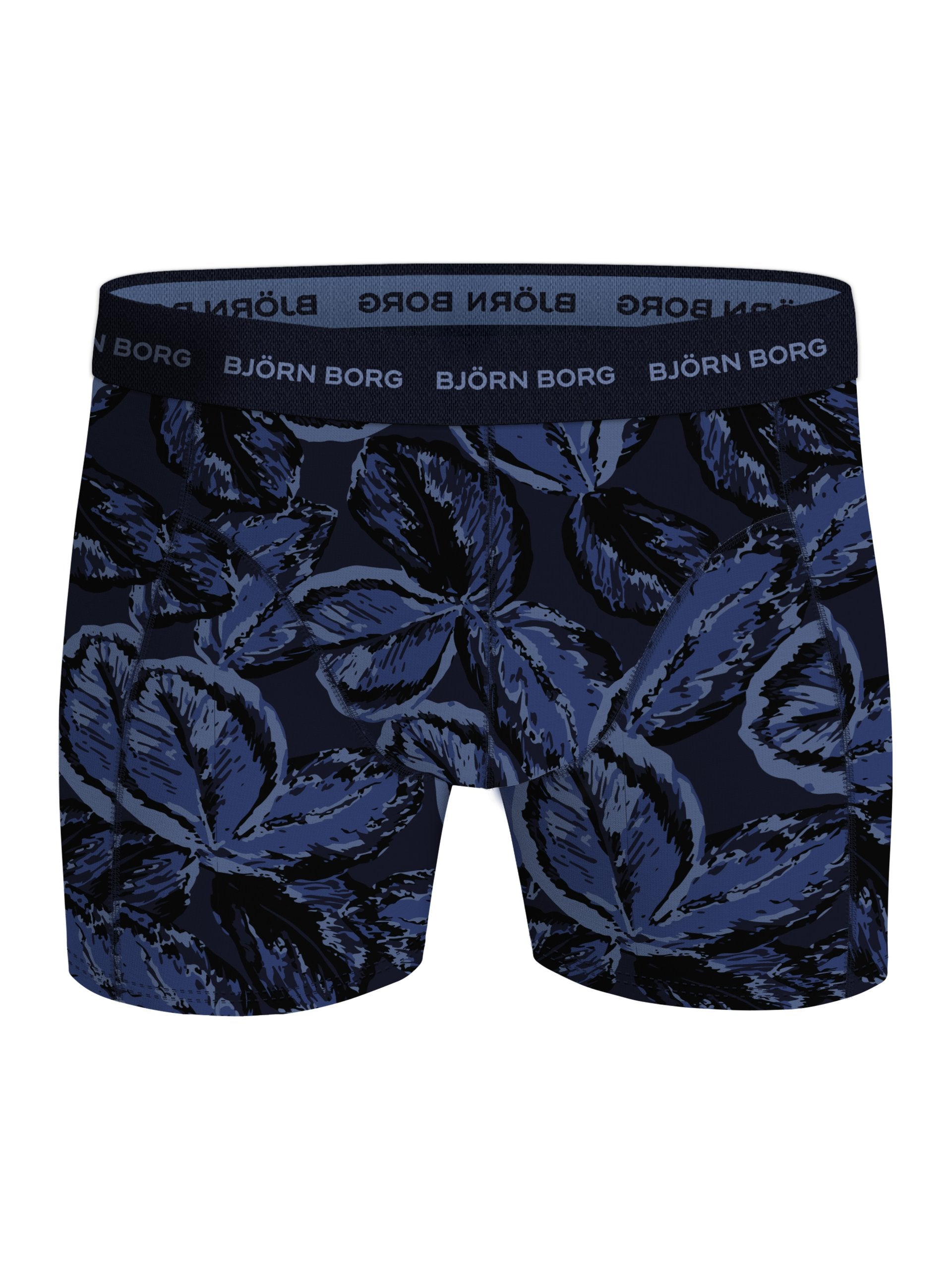 Bjorn Borg Cotton Stretch Boxer Trunks 3 Pack - Olive, Blue Print