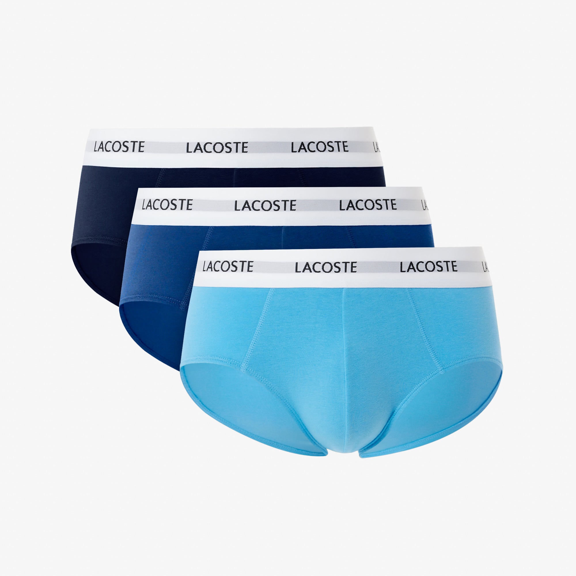 Lacoste Stretch Cotton Briefs - Blue / Navy / Light Blue