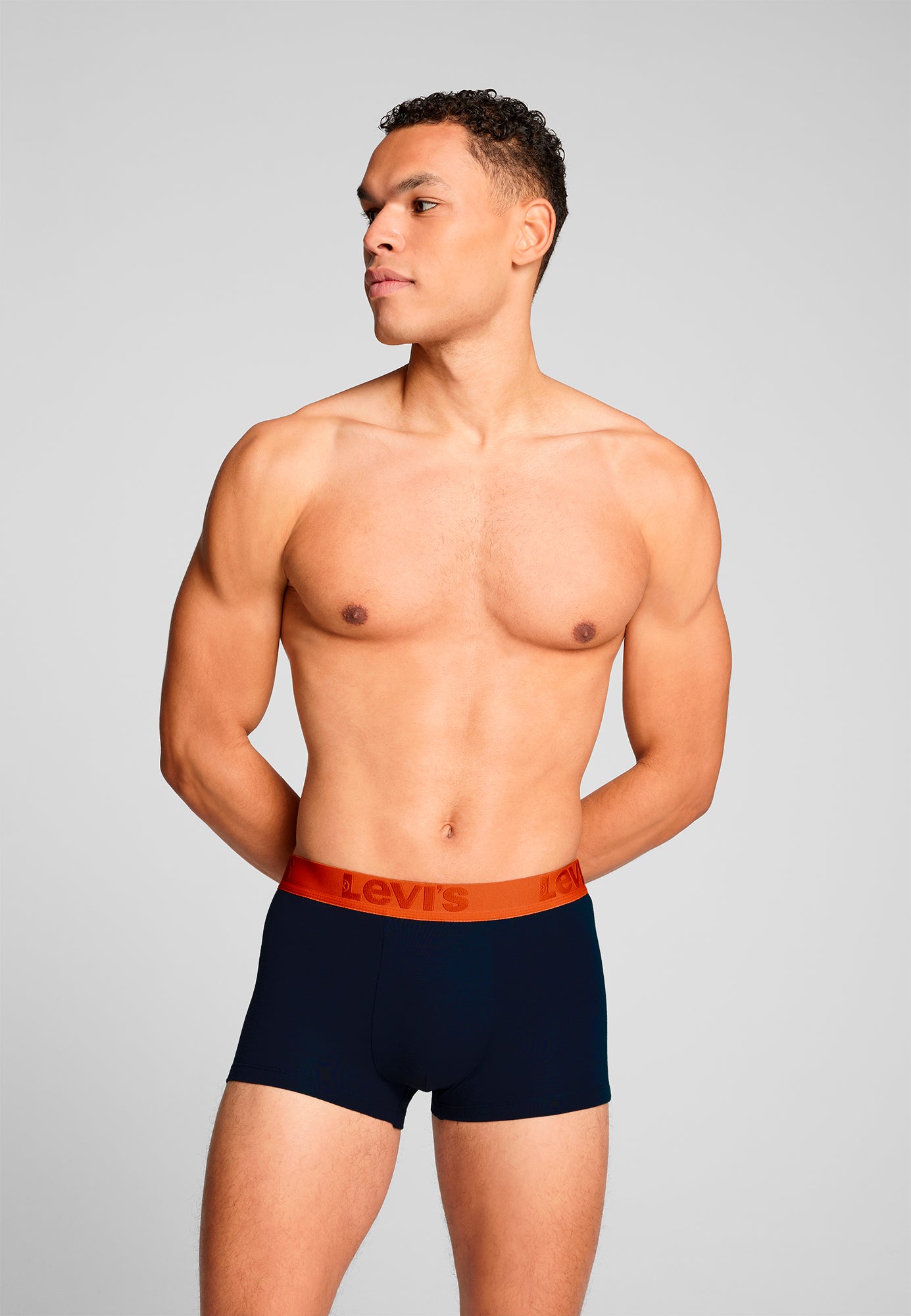 Levi's Premium Cotton Stretch Trunks - Black with Yellow/Orange/Blue Waistbands