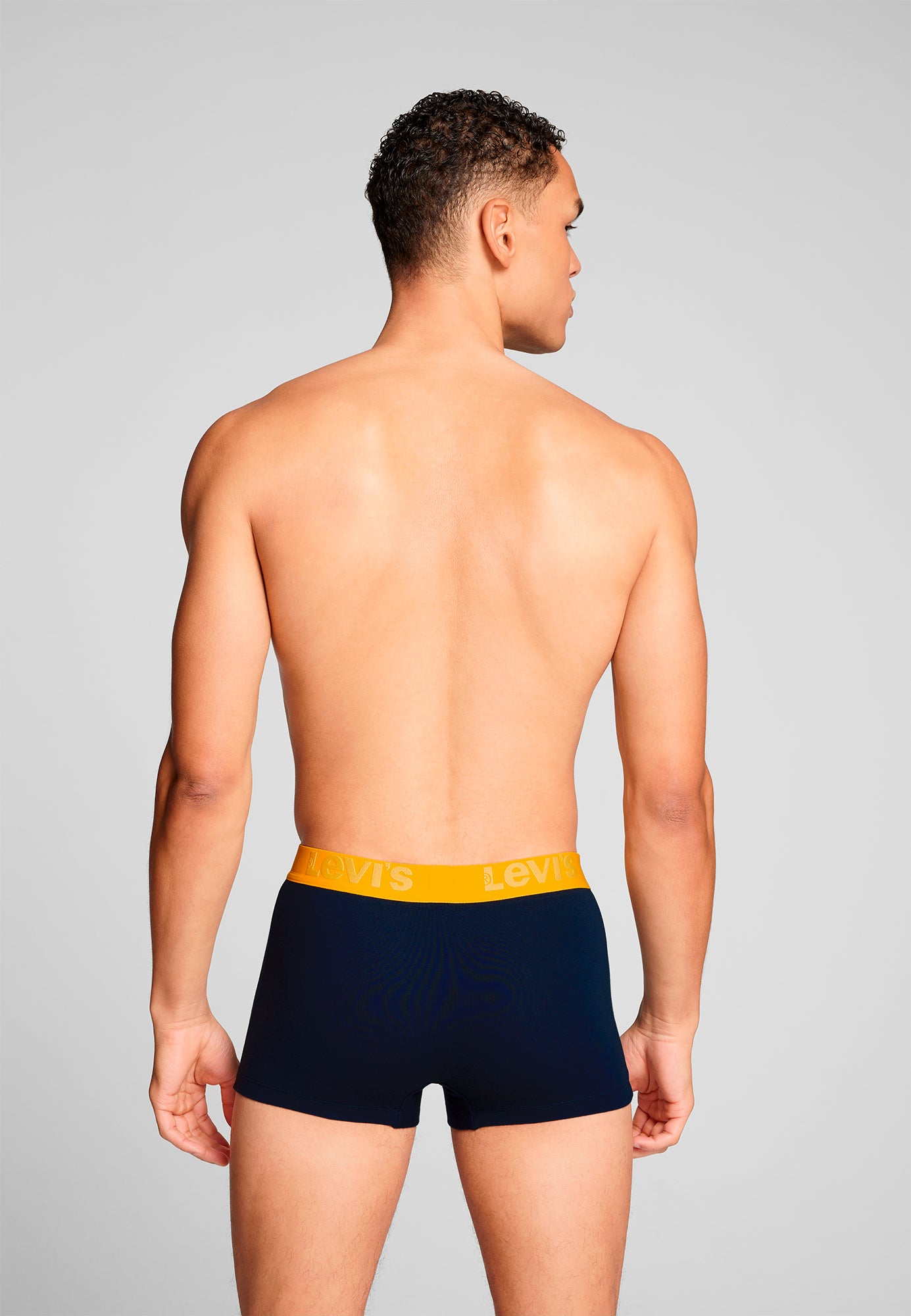 Levi's Premium Cotton Stretch Trunks - Black with Yellow/Orange/Blue Waistbands