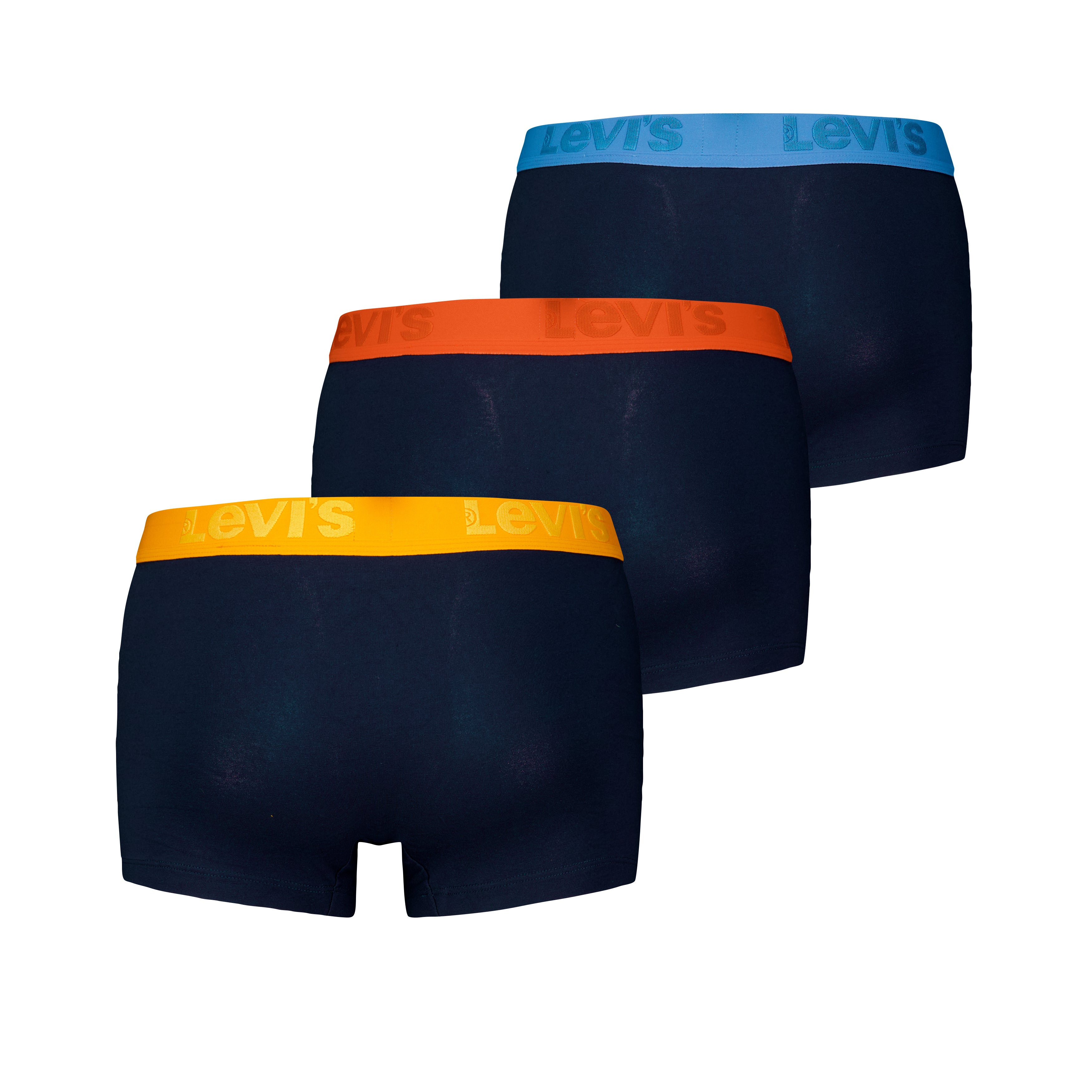 Levi's Premium Cotton Stretch Trunks - Black with Yellow/Orange/Blue Waistbands