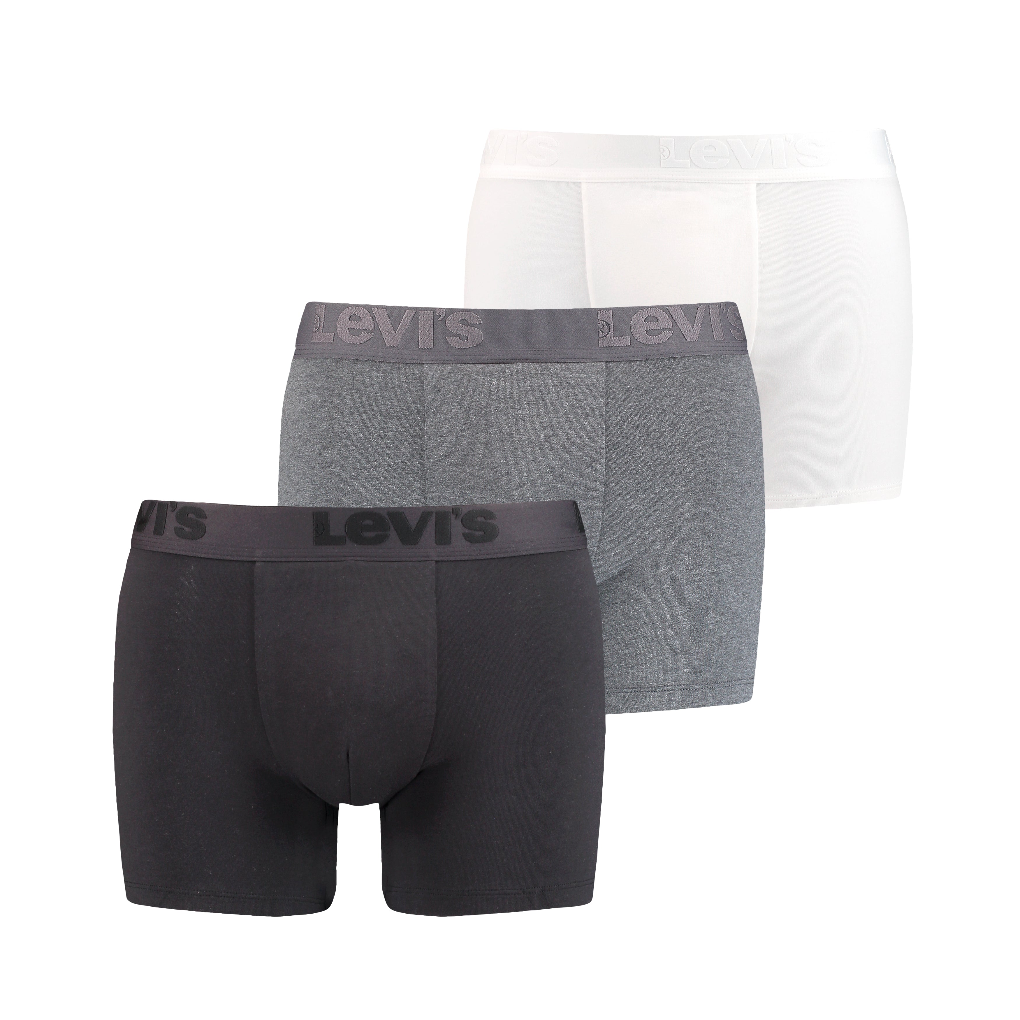 Levi's Premium Cotton Stretch Boxer Briefs - Black/Grey/White