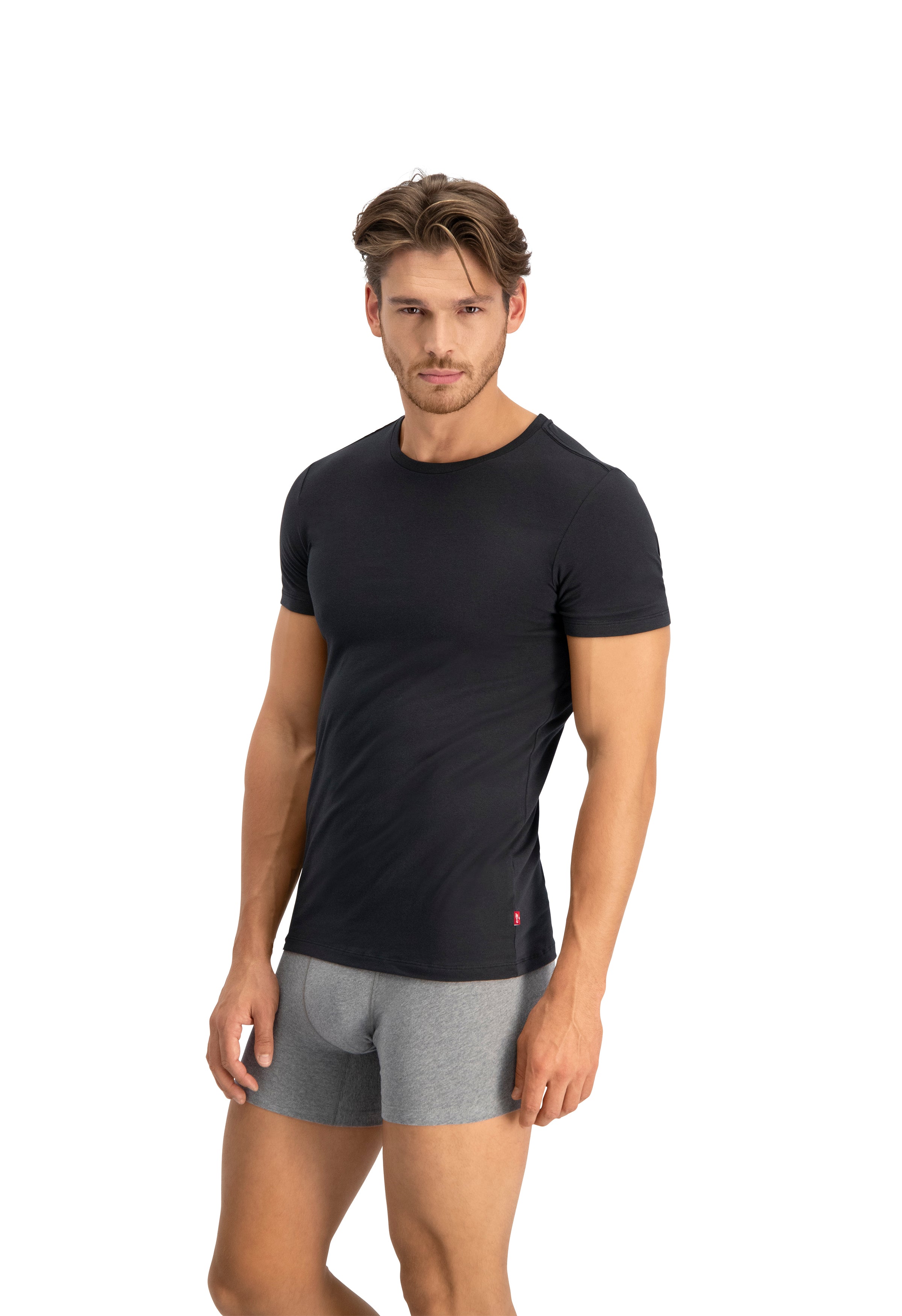 Levi's Premium Crew Neck T-Shirt 2 Pack for Men - Black