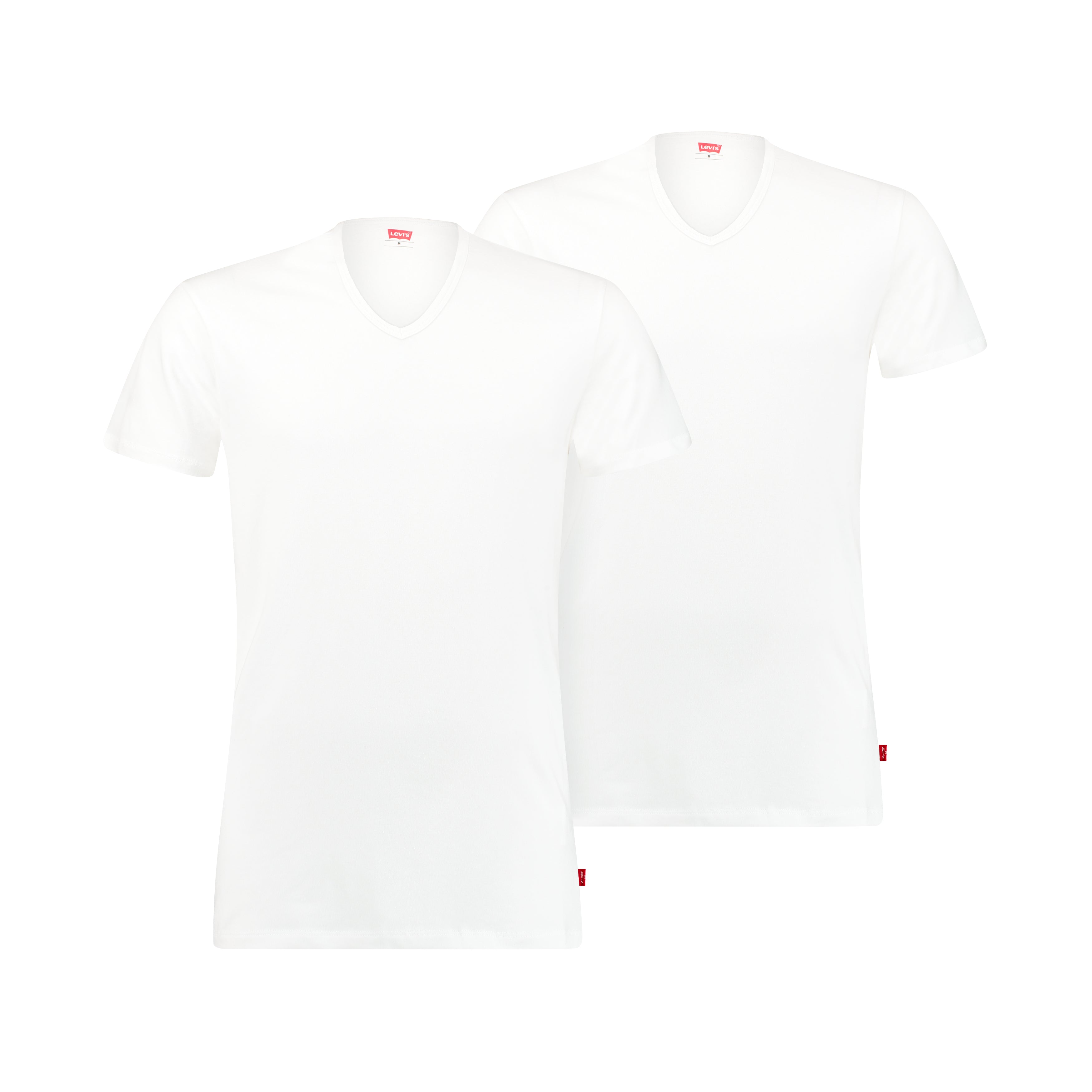 Levi's Premium V-Neck Undershirts 2 Pack for Men - White