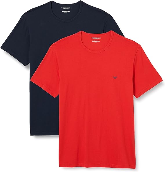 Emporio Armani 2 Pack Crew Neck T-Shirt - Marne/Fire