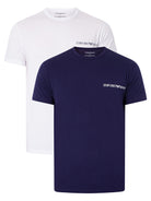 Emporio Armani 2 Pack Crew Neck T-Shirt - White/Eclipse