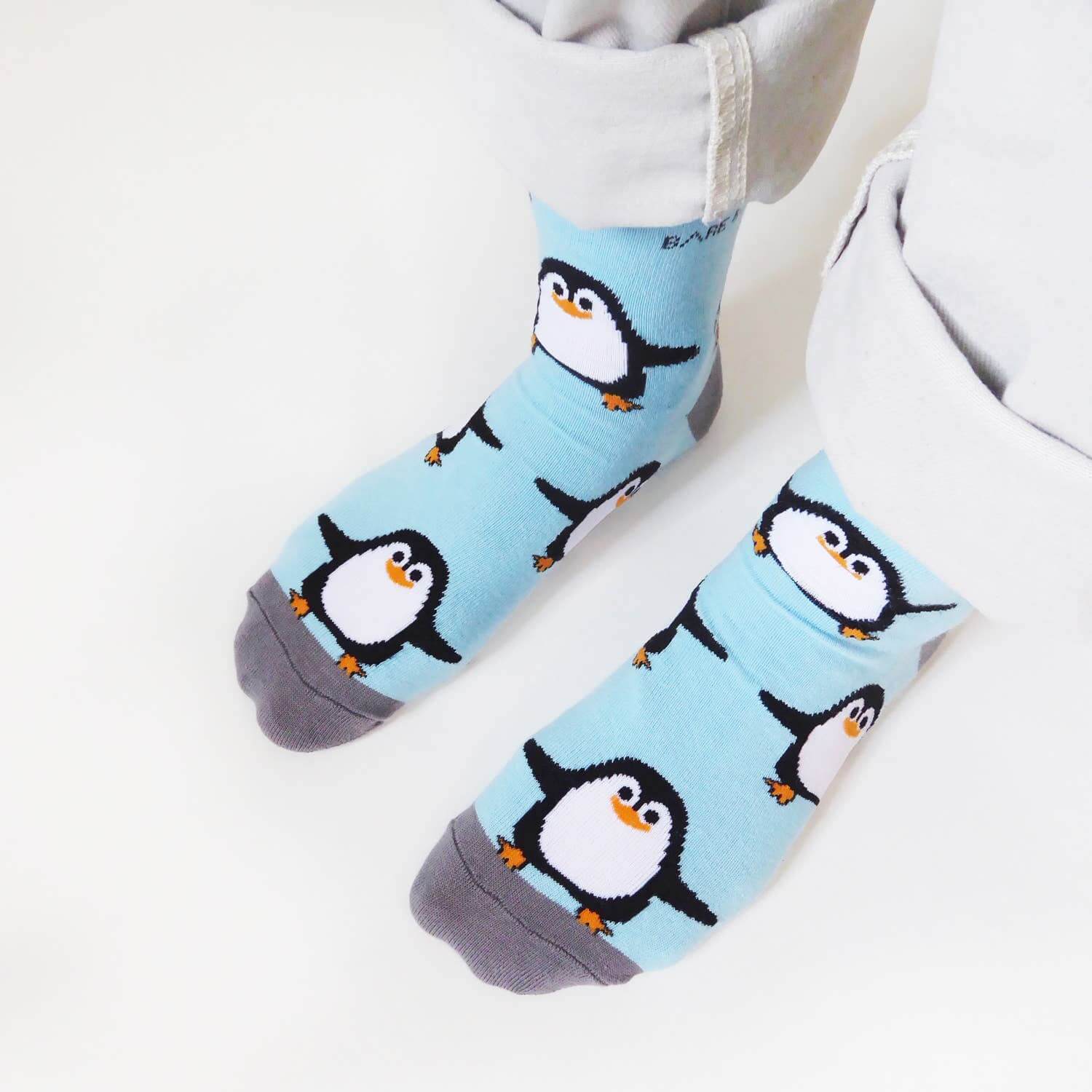 Bare Kind Socks - Save The Penguin Bamboo Socks | Aqua