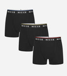 Nicce Men's 3 Pack Cotton Stretch Balbyn Boxers - Black Contrast