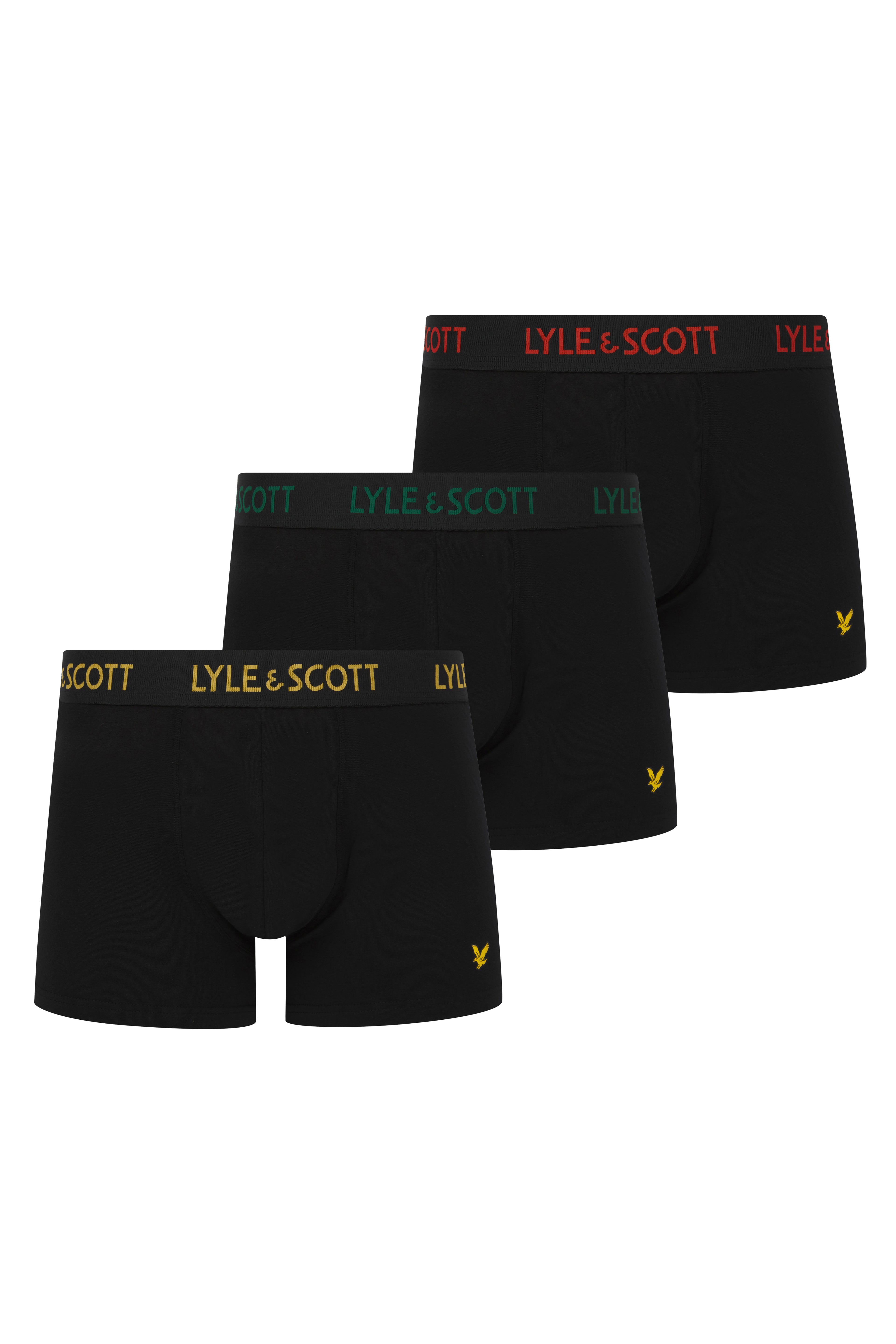 Lyle & Scott 3 Pack Barclay Men's Trunks - Black Multi