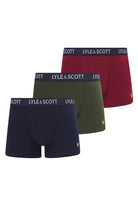 Lyle & Scott 3 Pack Barclay Men's Trunks - Ruby Wine/Peacoat/Climbing Ivy