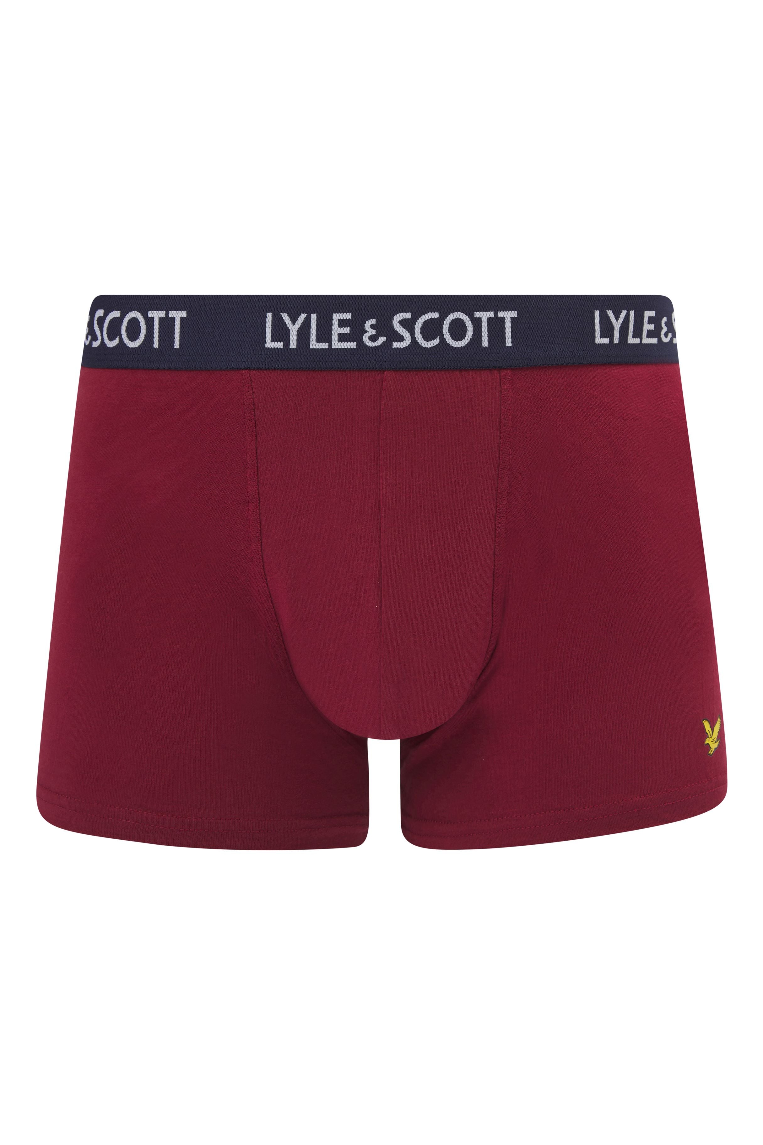 Lyle & Scott 3 Pack Barclay Men's Trunks - Ruby Wine/Peacoat/Climbing Ivy