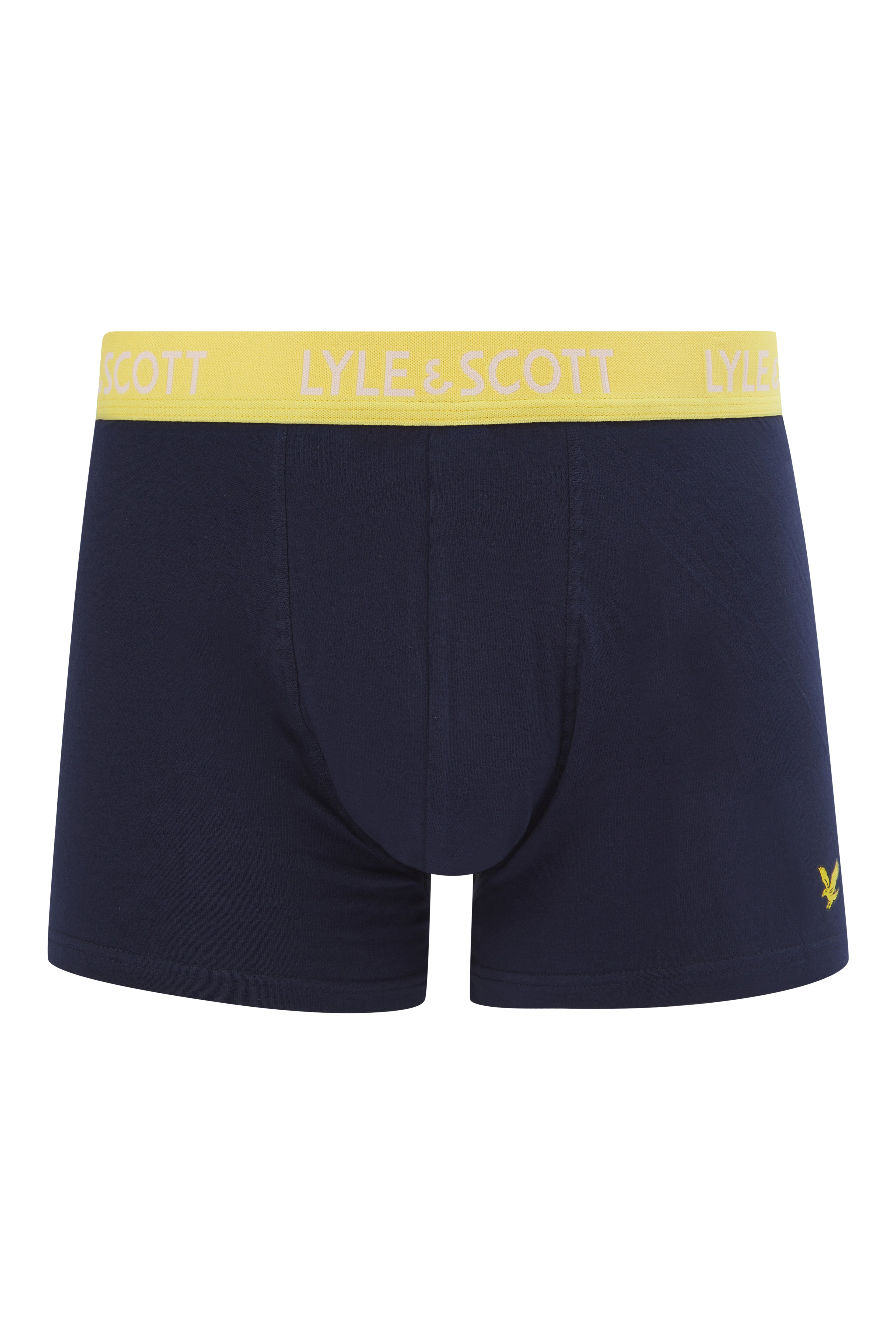 Lyle & Scott 3 Pack Barclay Men's Trunks - Peacoat Multi Coloured Waistbands